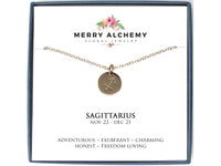 Sagittarius Zodiac Necklace in Gold Fill